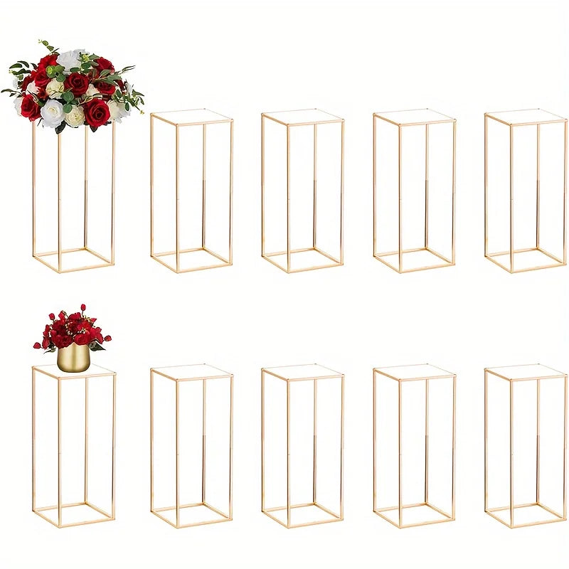 2/10 Pieces Gold Metal Vase, Table Vase, Home Event Decoration Tall Flower Stand, Party Wedding Reception, Halloween Christmas