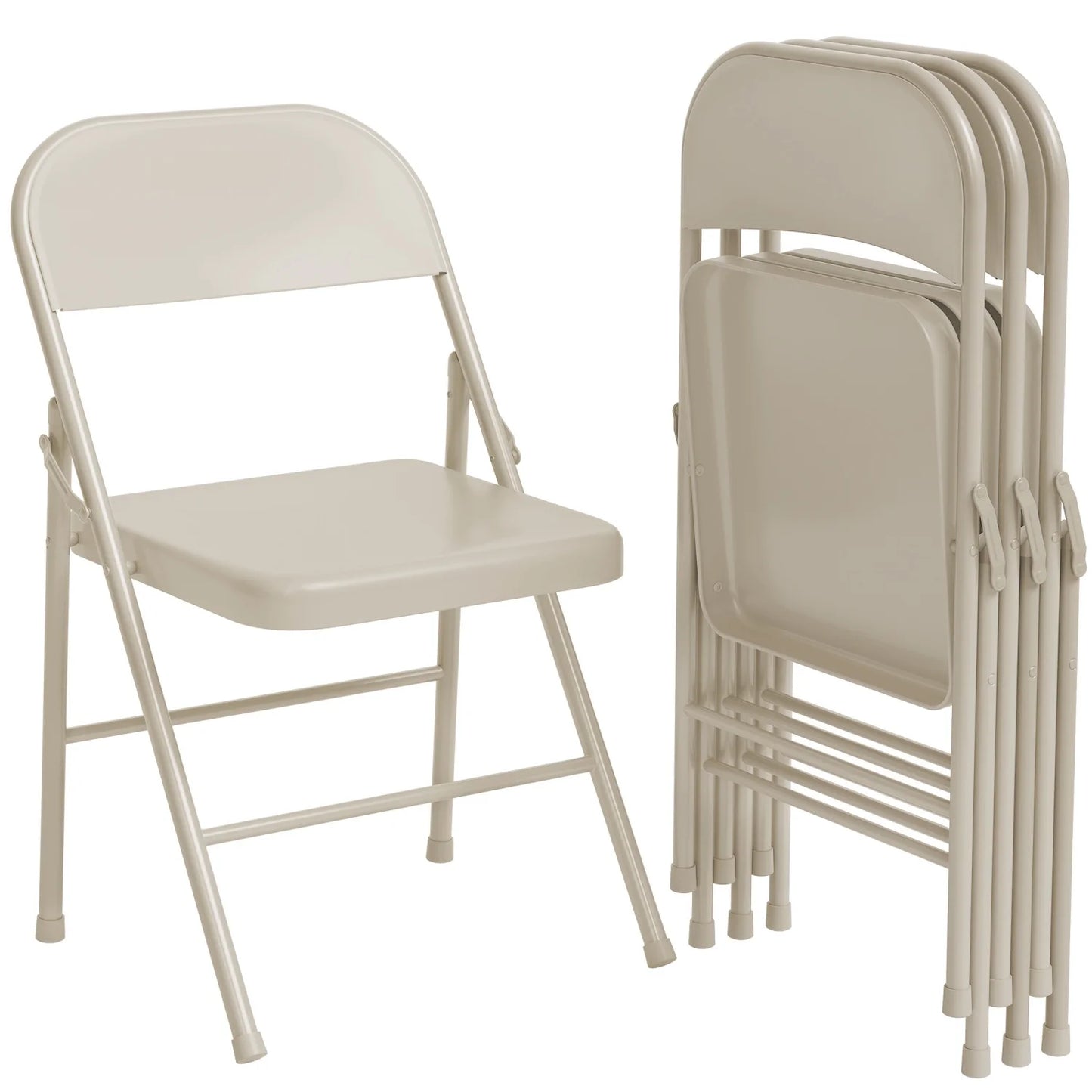 2/4 Piece Folding Chairs for Outdoor Indoor, Portable Stackable Seat with Steel Frame for Events Office Wedding Party