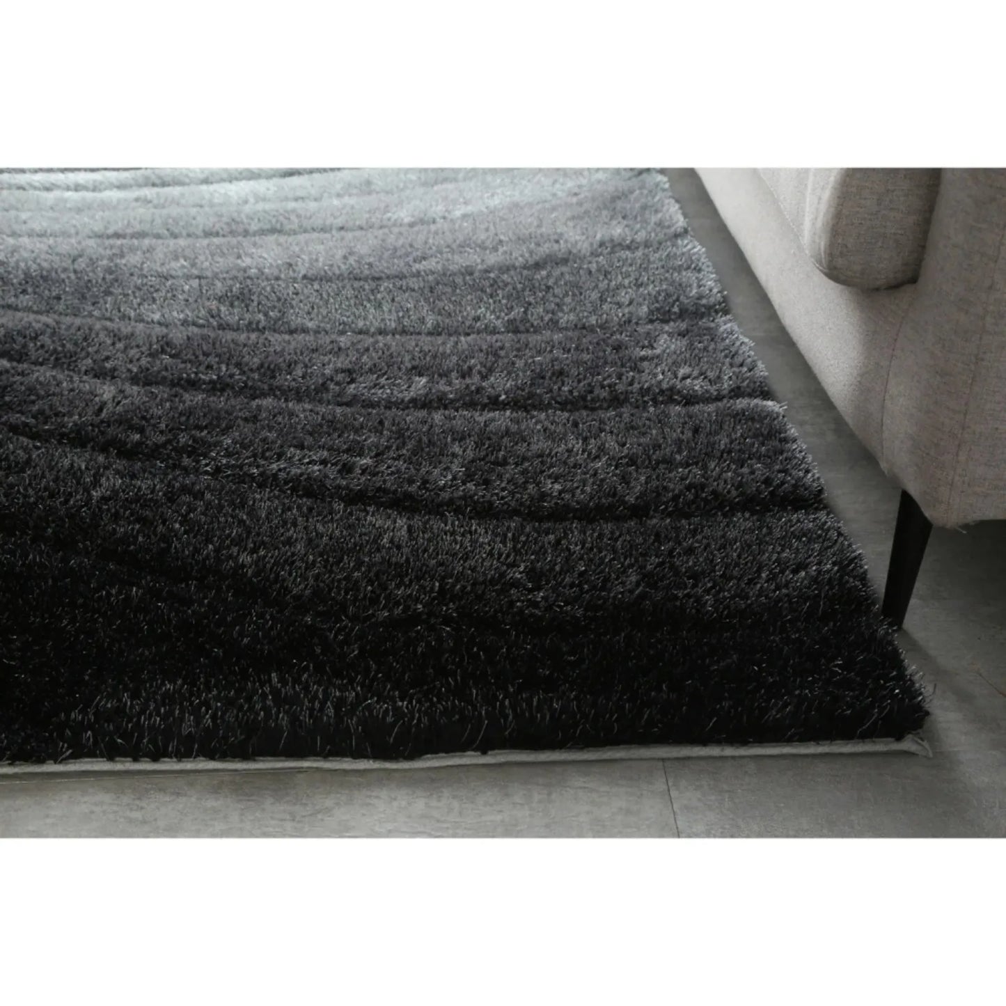 "3D Shaggy" Hand Tufted Area Rug - 2 x 3Ft Rugs for Bedroom, Grey Fluffy Soft Carpet for Living Room & Nursery