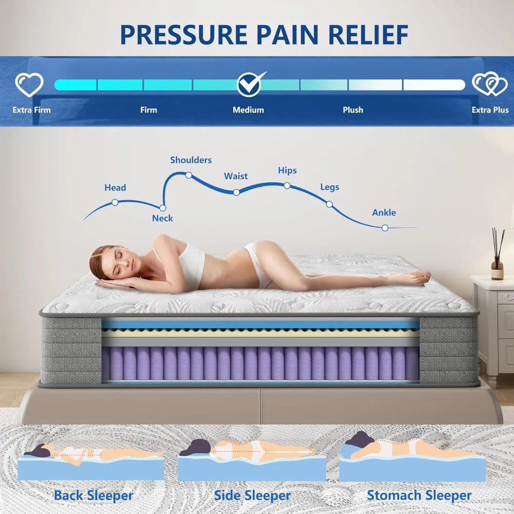 Zhuoting Gel Infused Memory Foam Pocket Spring Mattress