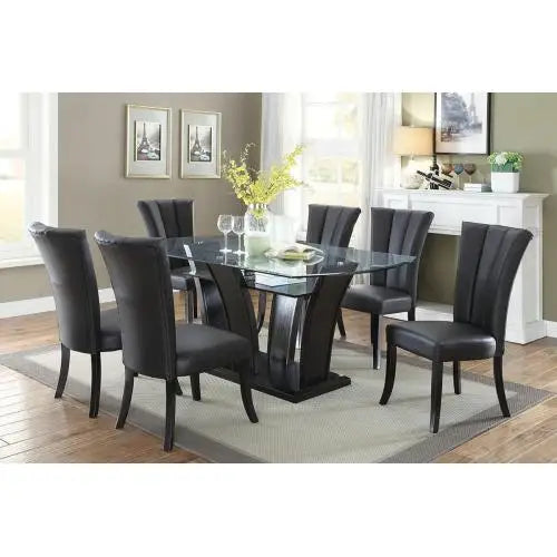 with backrest designed to fit the back of the human body, with soft cushion,Luxury black, synthetic leather, 2-piece package