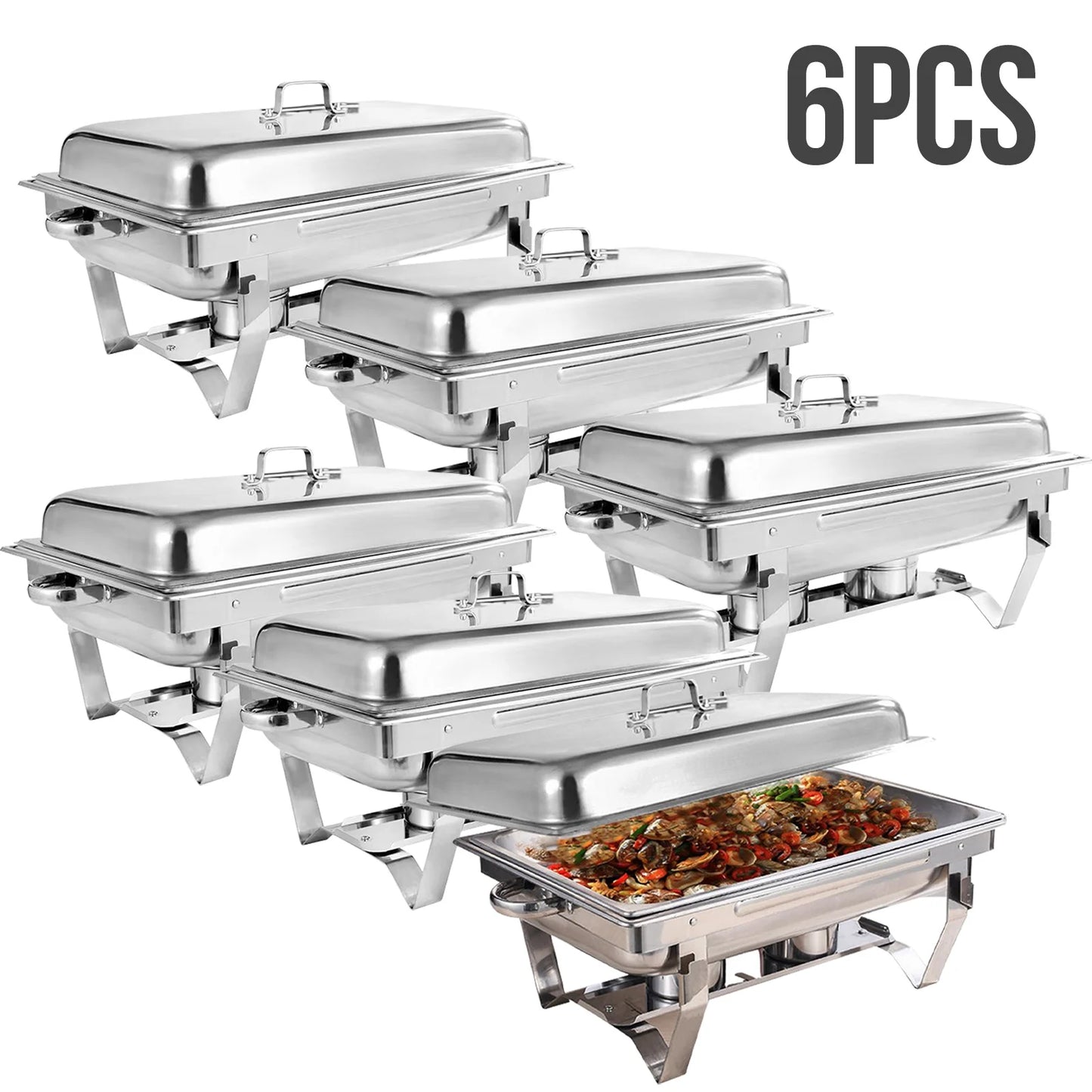 Chafing Dish Buffet 8Qt Electric Stainless Steel 2 4 Pack