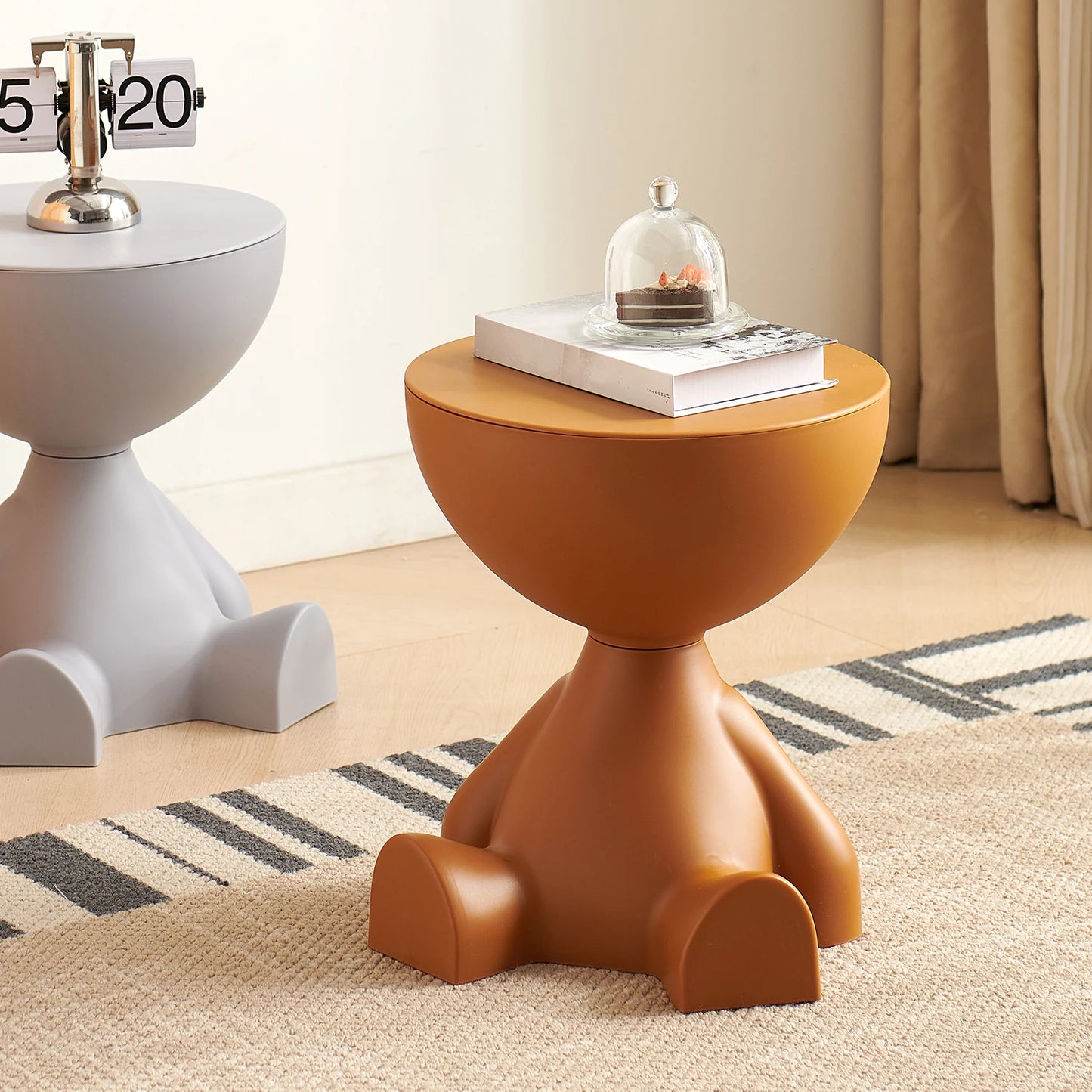 Modern Round Coffee Table with Storage for Living Room