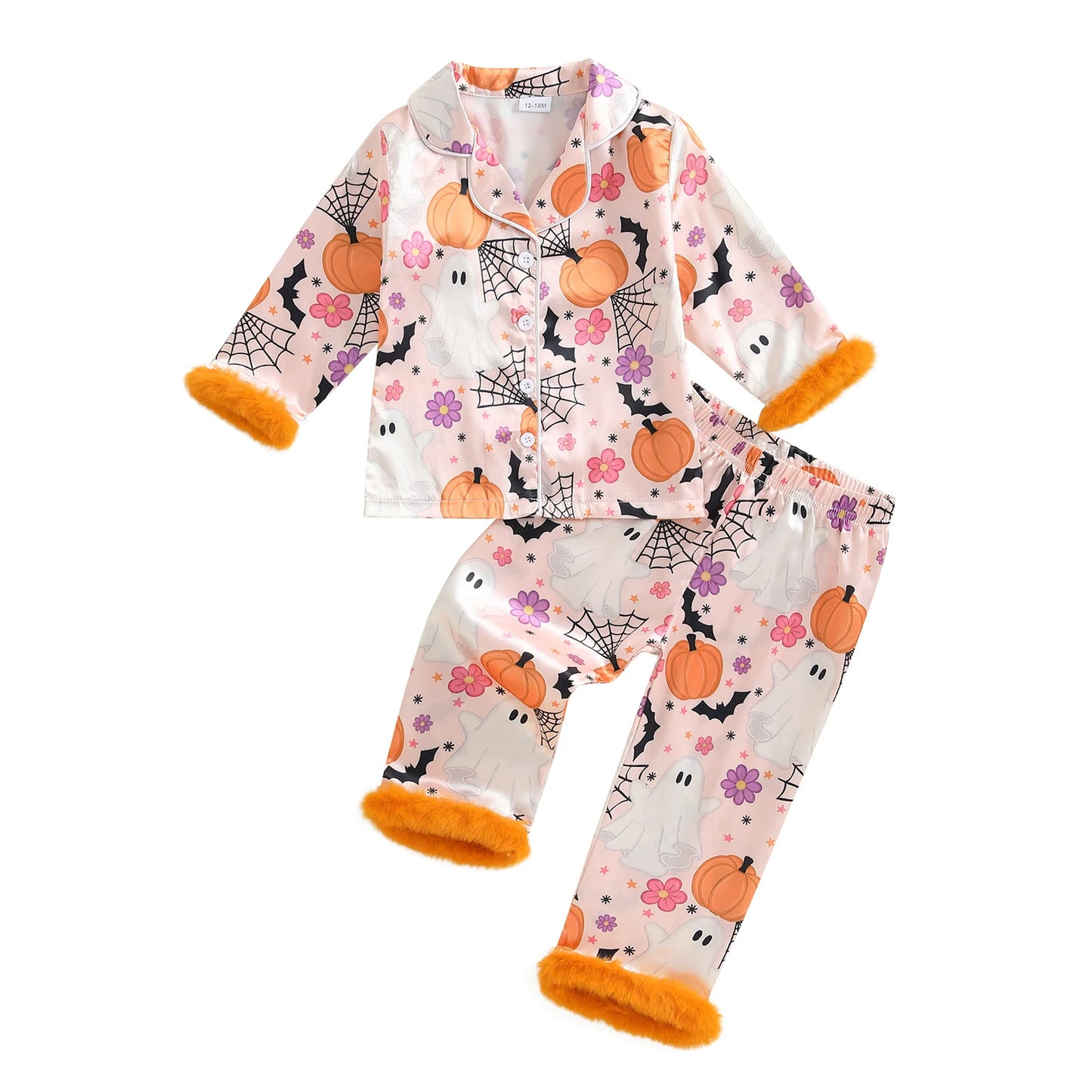 Children s Boys Halloween Pajamas Set Ghost Print T-shirts Tops Matching Pants 2 Piece Lounge Suit Sleepwear Costume