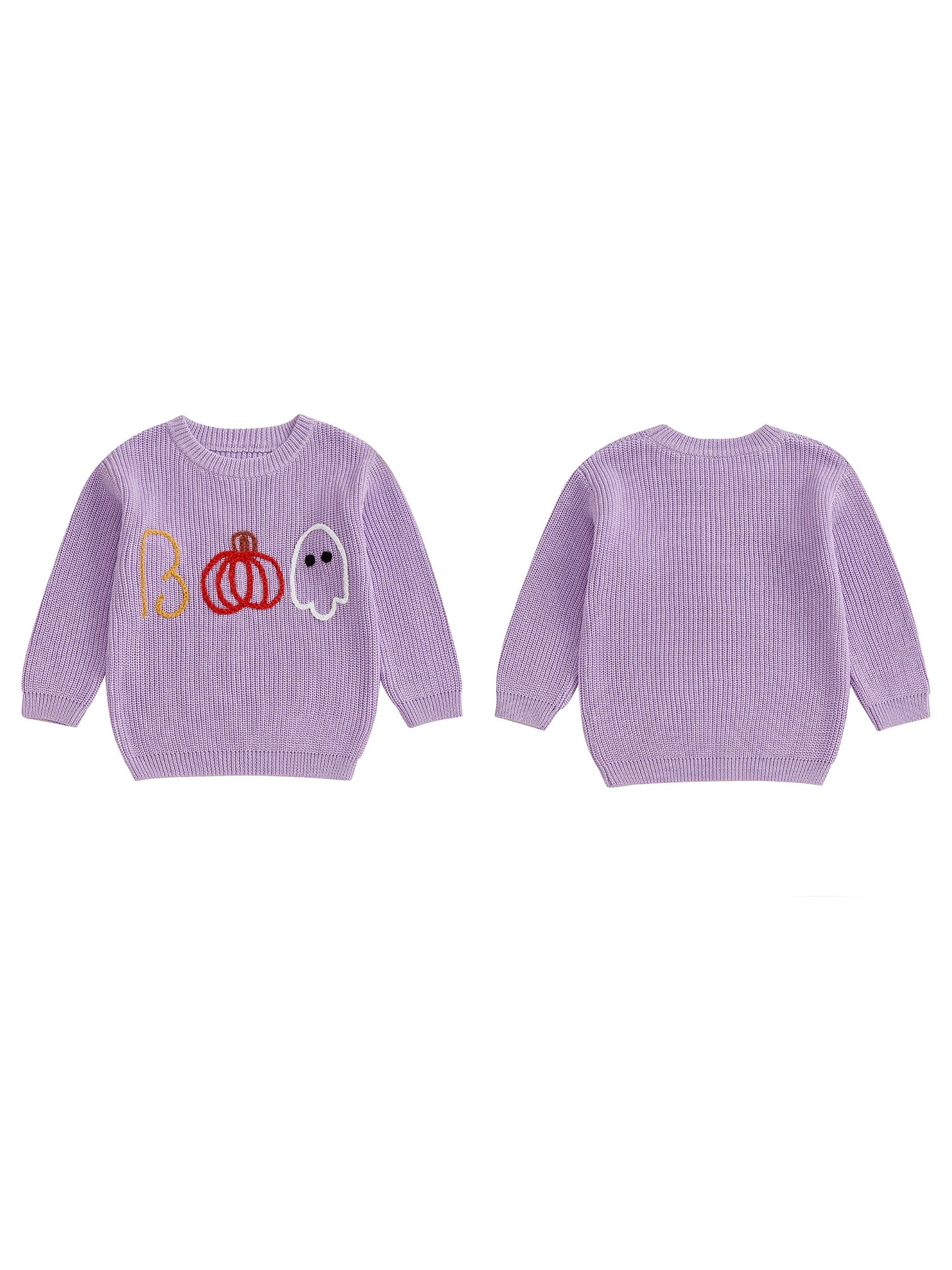 Adorable Halloween-themed Baby Sweater with Spooky Ghost and Pumpkin Embroidery Cozy Toddler Knitwear for Warmth and Style