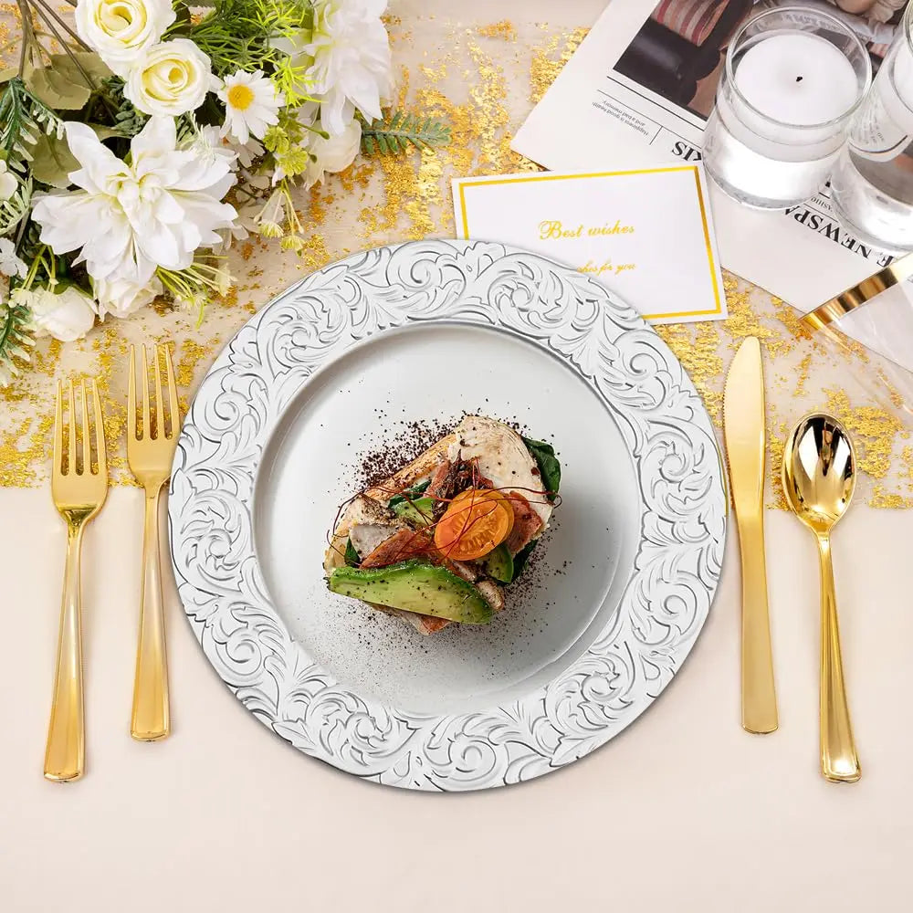 Floral Charger Plates 100 Pcs 13 Inch Dinner Table Decor