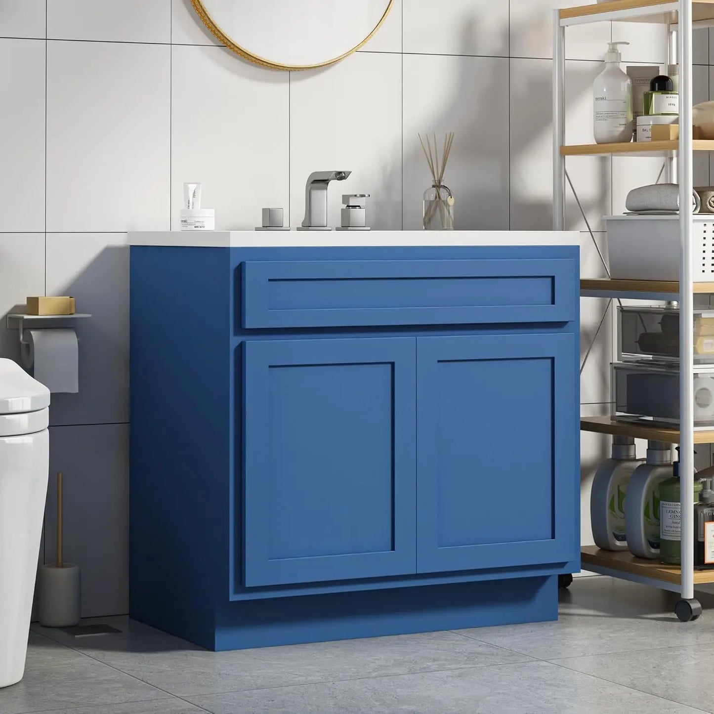 HUANZHUANG Bathroom Vanity Base Cabinet With Double Doors