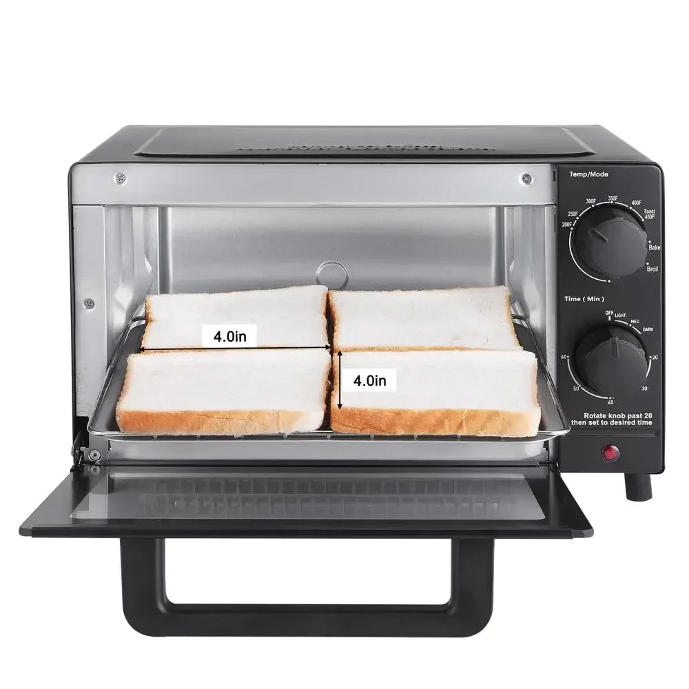 4 Slice Toaster Oven Bake Broil Toast 1050W Power Premium