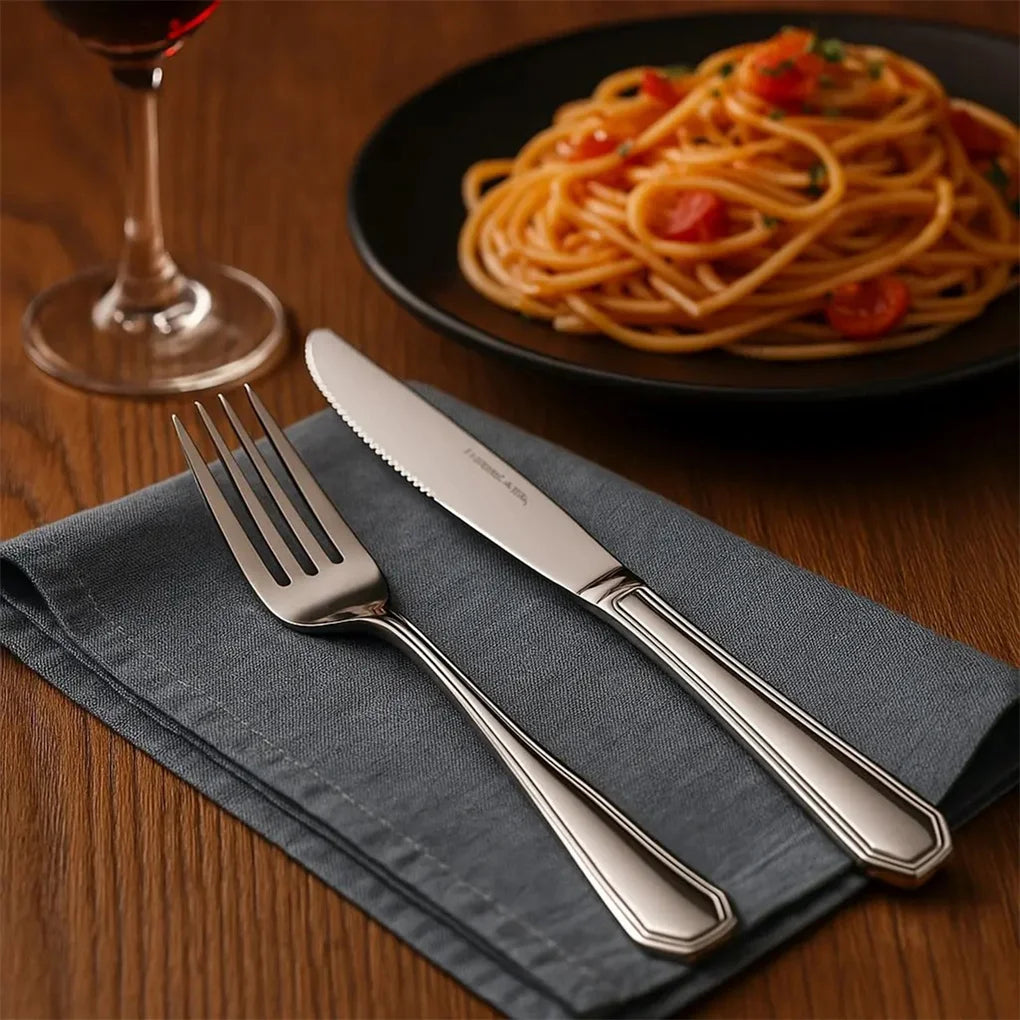 16-Pieces Luxury Premium Silverware Dinnerware Tableware Set for Home - Stainless Steel Flatware Service for 4 Person