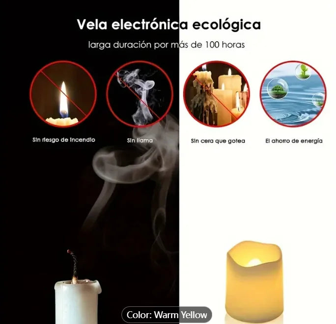 24-Pack Flameless LED Tea Lights, Battery-Operated, Polished PP, Warm White, Safe for Home & Festive Decor, Perfect for Christma