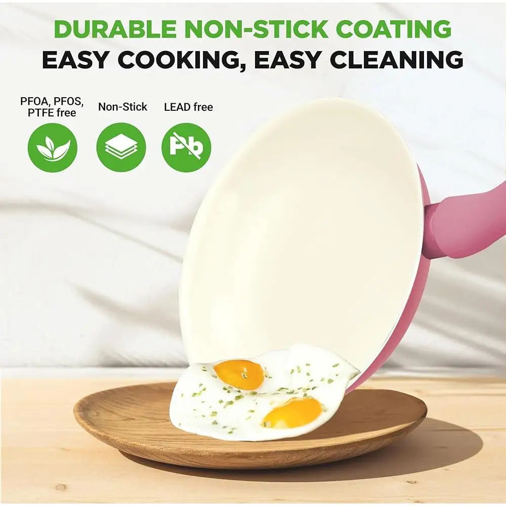 54 Piece Complete Kitchen Cookware Set Non Stick Ceramic Pots Pans Utensils Bakeware Knife Cutting Boards All Cooktops