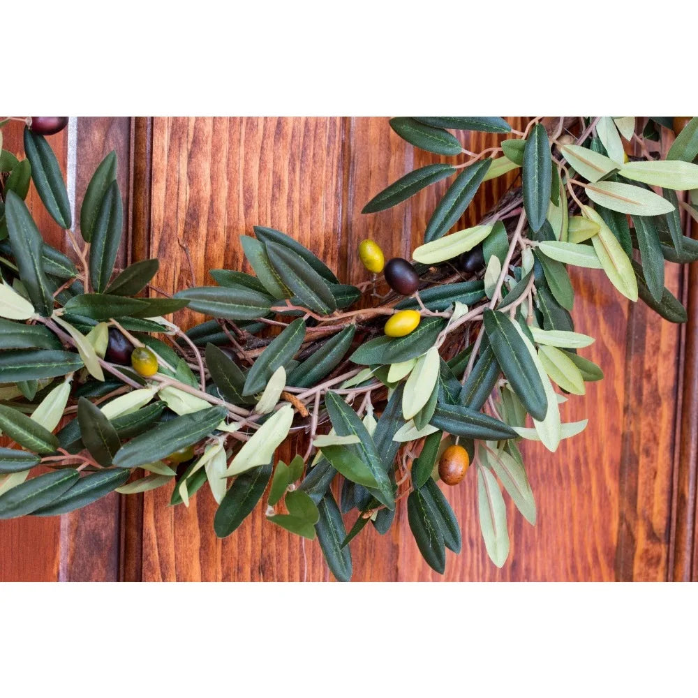 20” Artificial Olive Berry Twig Wreath Home Office Door Decor.