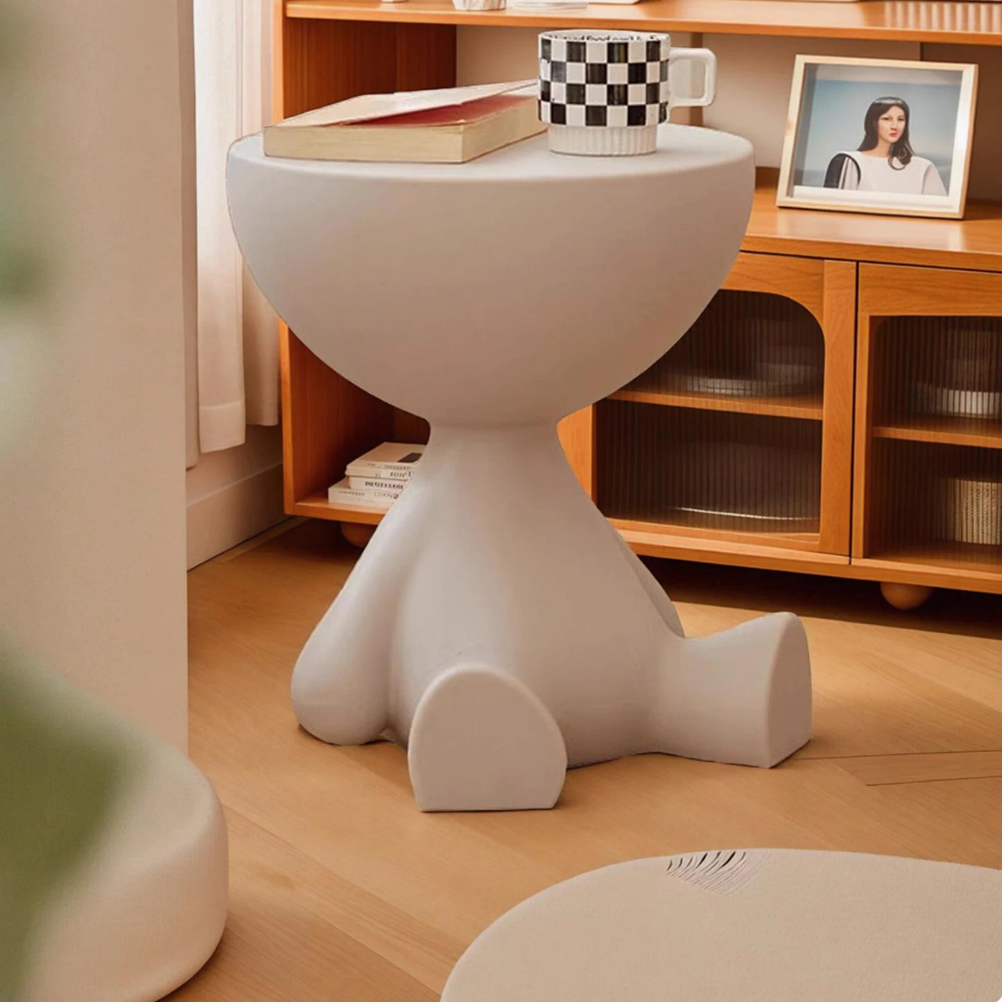 Modern Round Coffee Table with Storage for Living Room