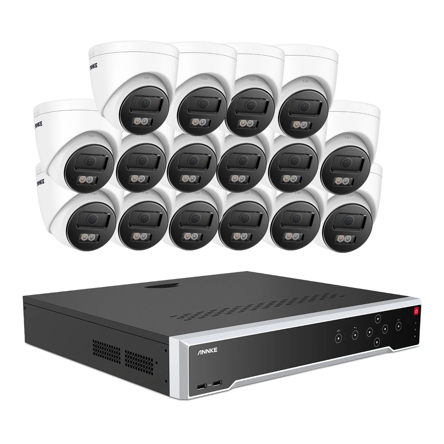 Annke 32CH NVR 12MP HD IP Security Camera Poe 6K Dual Light Audio Fixed Video Surveillance Human Vehicle Detection CCTV System