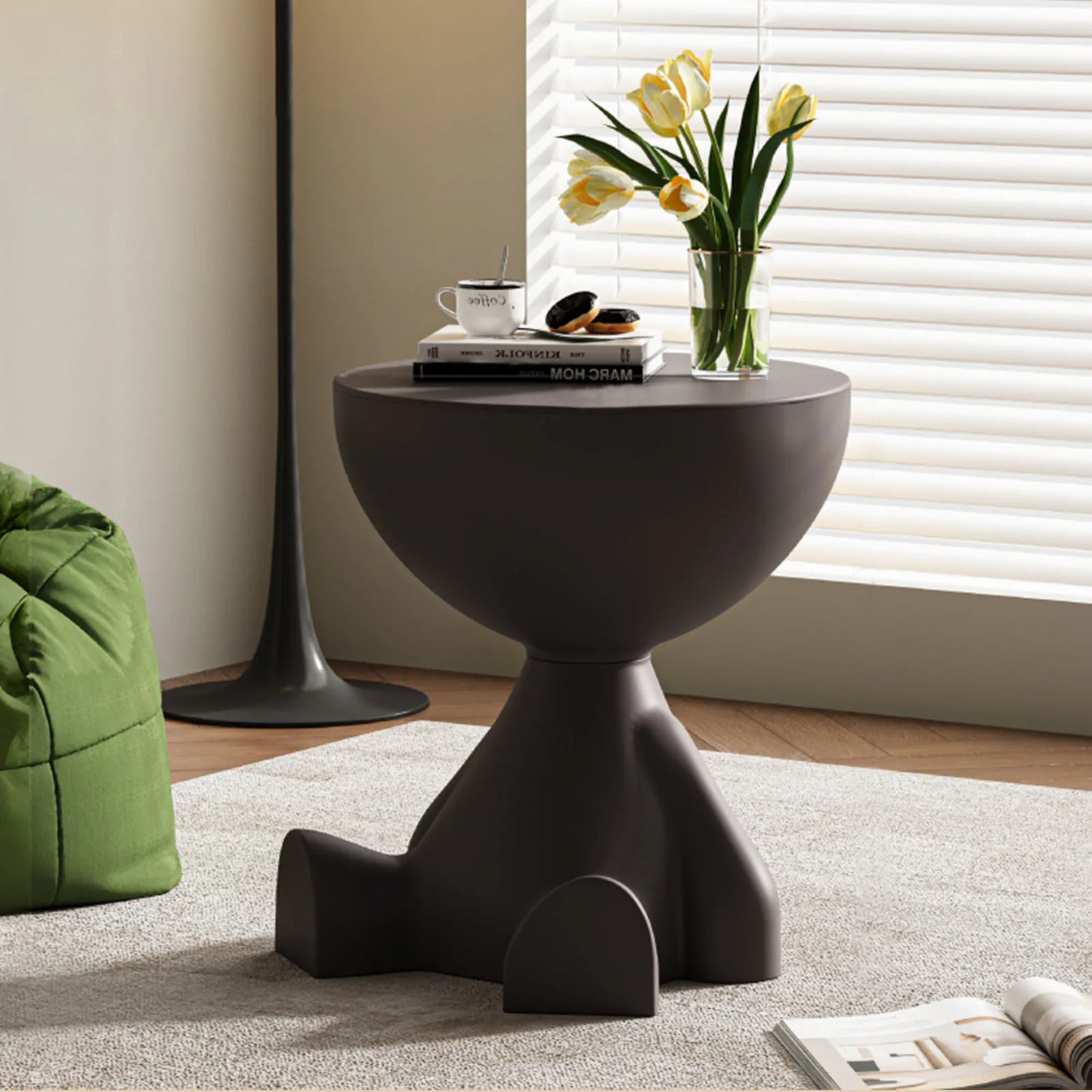 Modern Round Coffee Table with Storage for Living Room