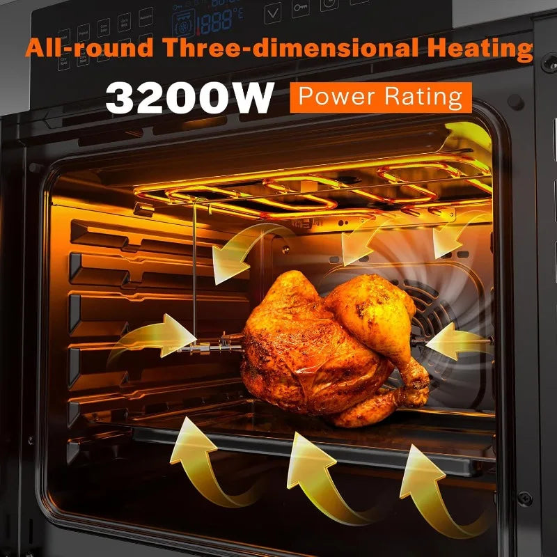 Empava 24 In Electric Wall Oven With Convection Rotisserie