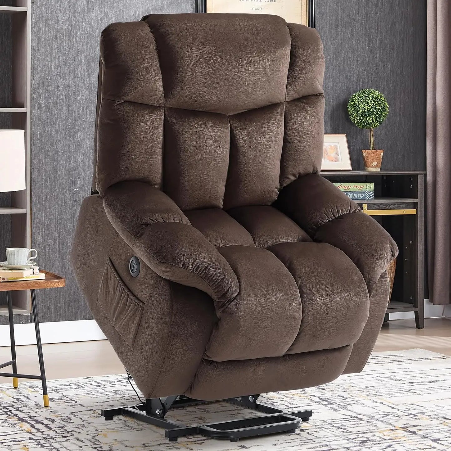Power Lift Recliner Chair for Elderly, Heavy Duty and Safety Motion Reclining Mechanism-Antiskid Fabric Sofa Living Room