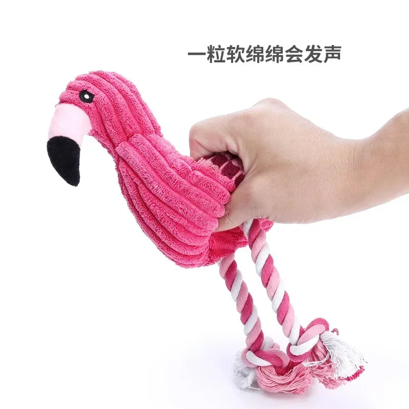 Animal Shape Squeaky Toys Plush Dog Toy Cute Bite Resistant Corduroy Dog Toys for Small Large Dogs Puppy Pet Dog Accessories