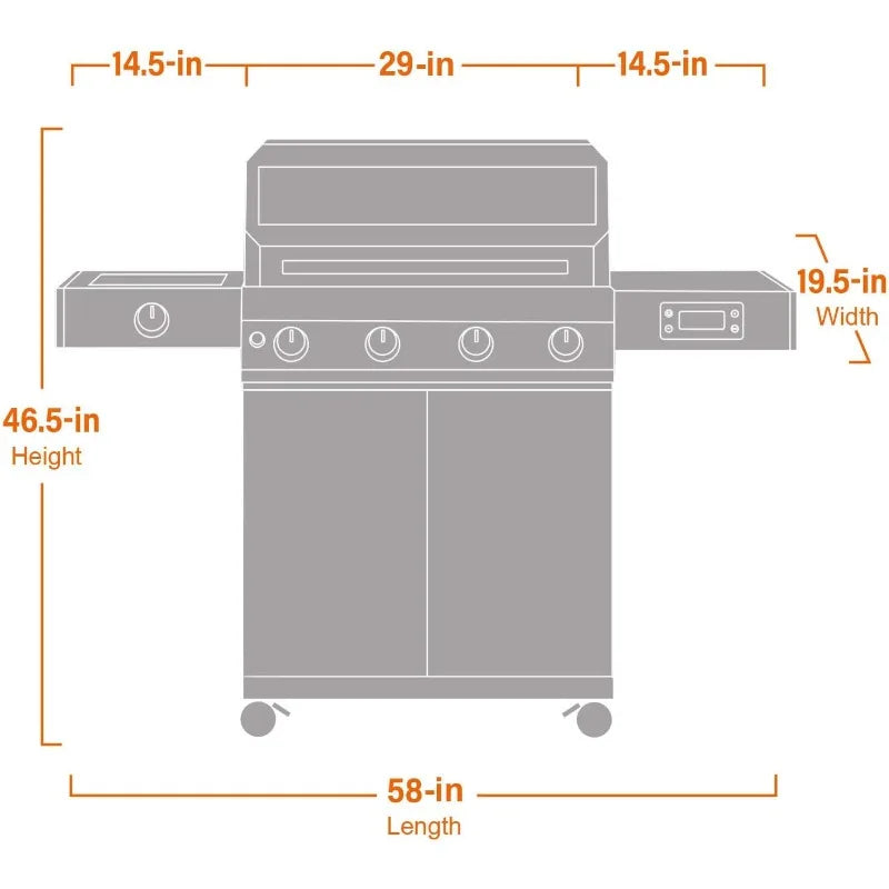 Monument Grills Denali 425 4 Burner Propane Smart BBQ Grill