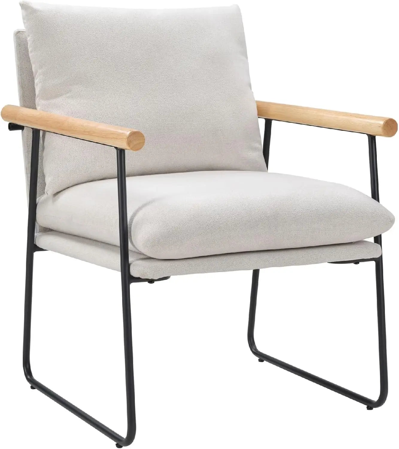 Accent Chair for Living Room,Arm Chair for Bedroom,with Wide Large Plus Size Cushion,Metal Frame,Reading Bedroom Chair