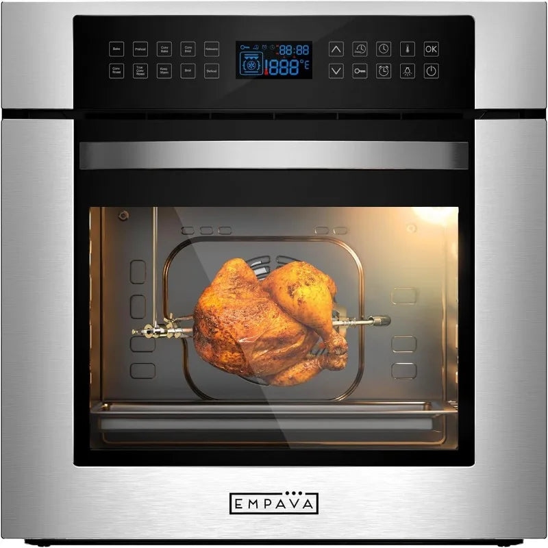 Empava 24 Inch Electric Wall Oven Deluxe With Rotisserie