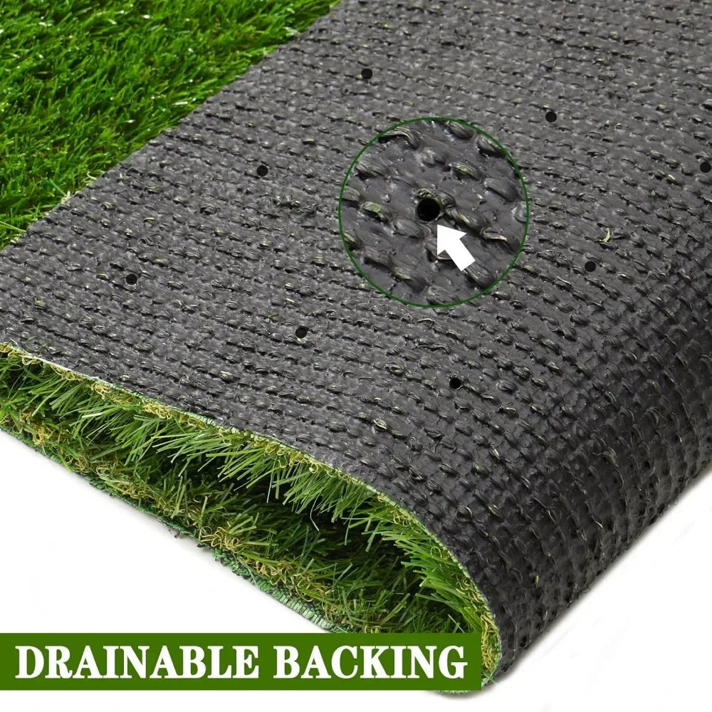 Artificial Turf with Drainage,Realistic Fake Grass Rug Indoor Outdoor Lawn Landscape for Garden, Balcony, Patio, Synthetic