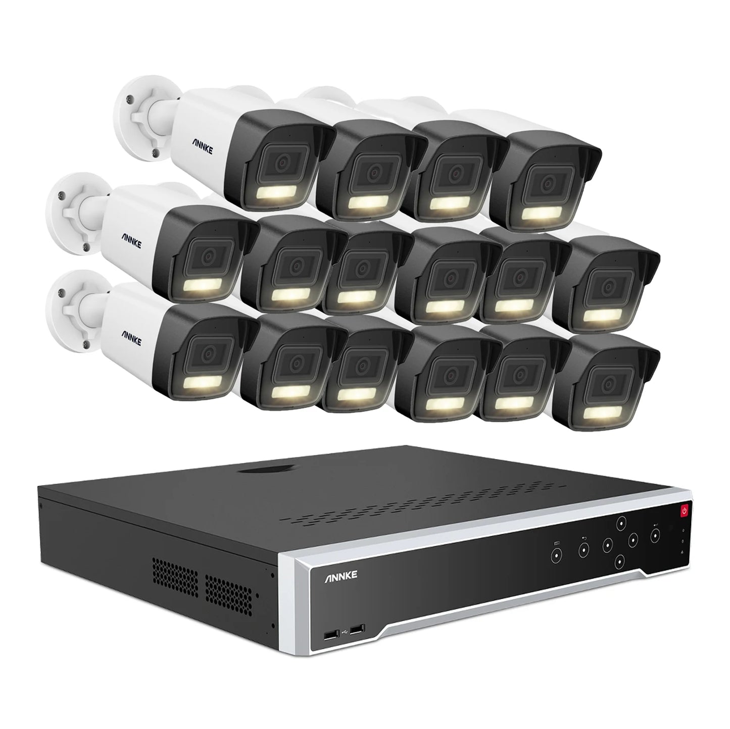 Annke 32CH NVR 12MP HD IP Security Camera Poe 6K Dual Light Audio Fixed Video Surveillance Human Vehicle Detection CCTV System