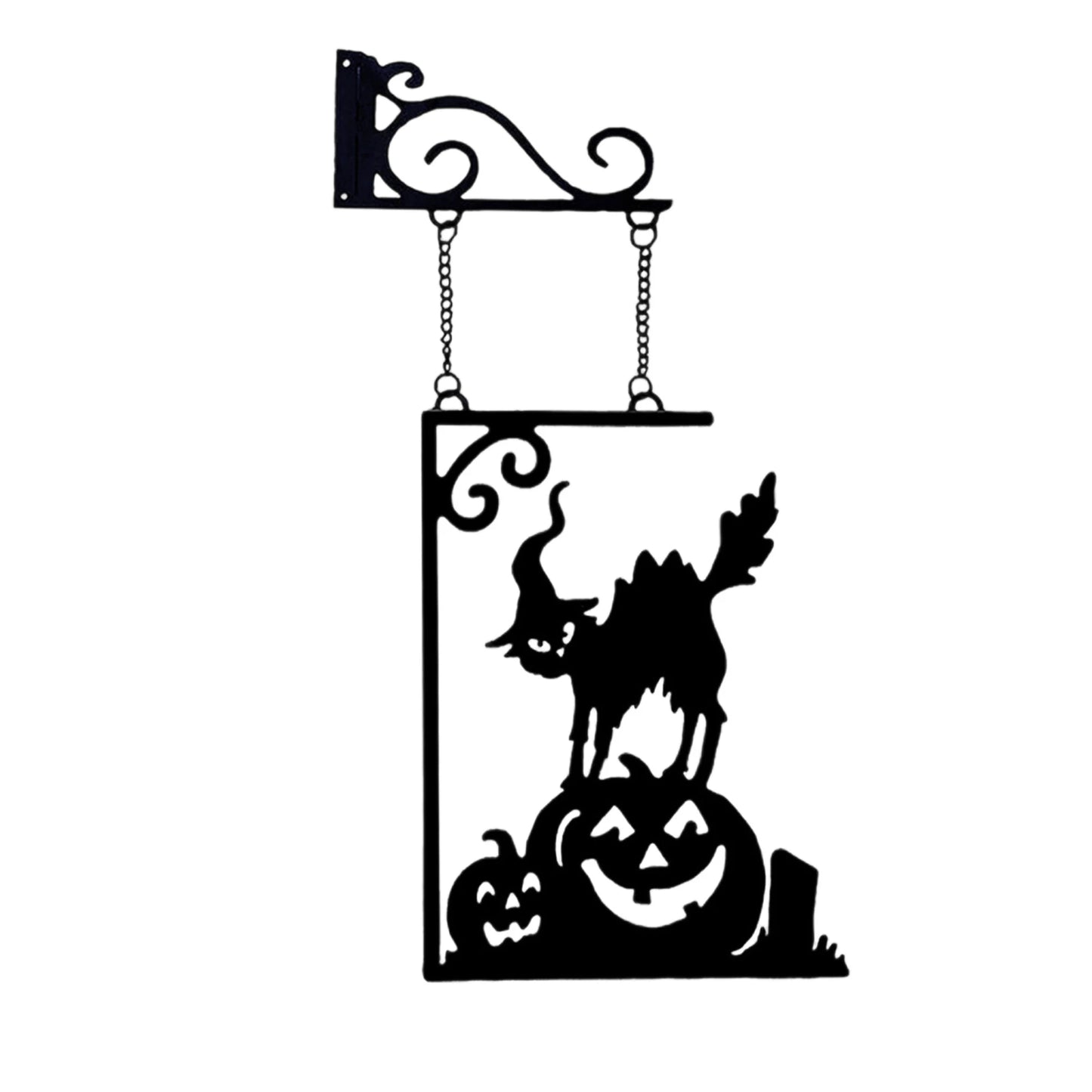 Creepy Skeleton Pumpkin Haunted House Metal Yard Sign Halloween Outdoor Decor Spooky Graveyard Wall Art for Garden Use