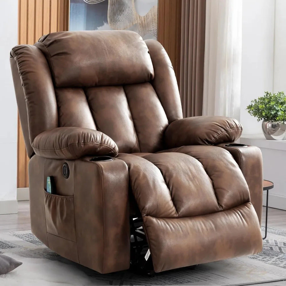 Power Lift Recliner Chair for Elderly, Electric Recliner Chairs for Adults with Massage and Heat, Cup Holders, Remote Control, U