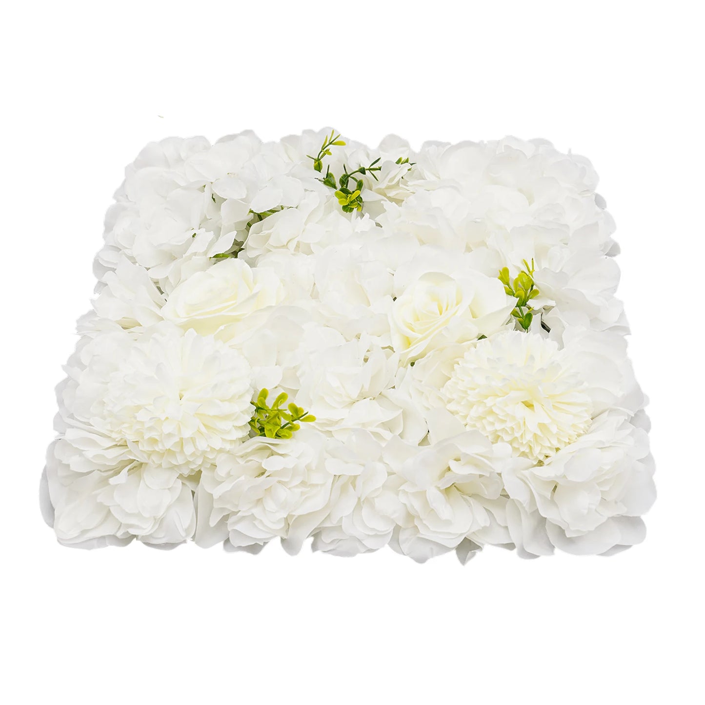 12-Piece Artificial Flower Wall Panels with Dahlia, Rose, Hydrangea, and Chrysanthemum for Indoor and Outdoor Privacy and Decora