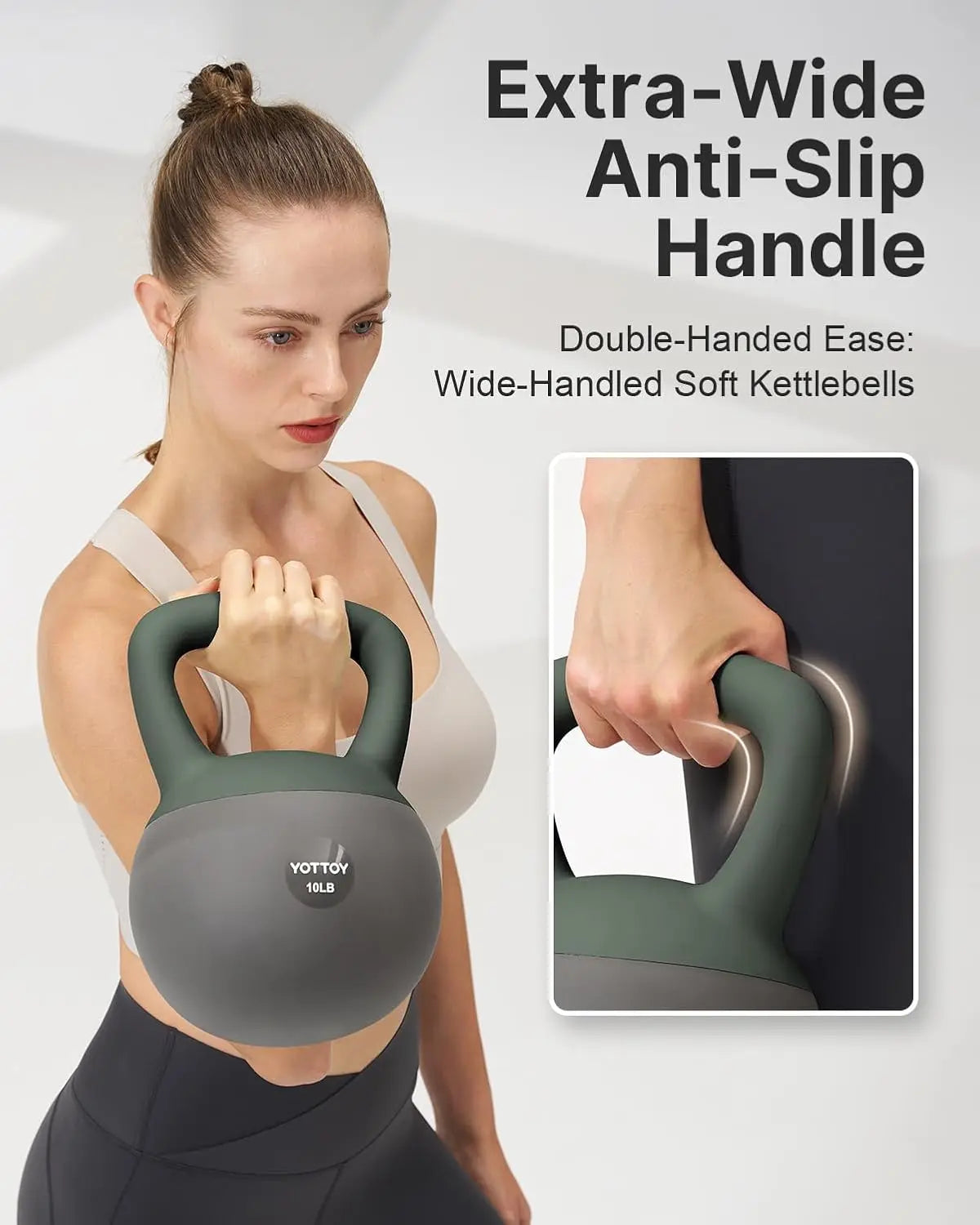 Soft Kettlebell, Set for Strength Training Kettlebells & Home Workouts, Soft-Sided Cushioned Base, Wide-Handle
