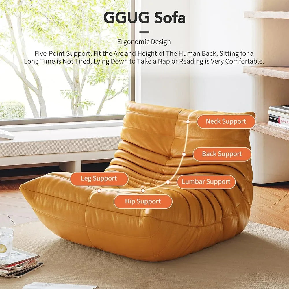 High-end Non-Compression Fireside Togo Chair, Bean Bag Chair for Adults, Comfy Soft Lazy Sofa Floor Lounge Chair for Bedroom, Li