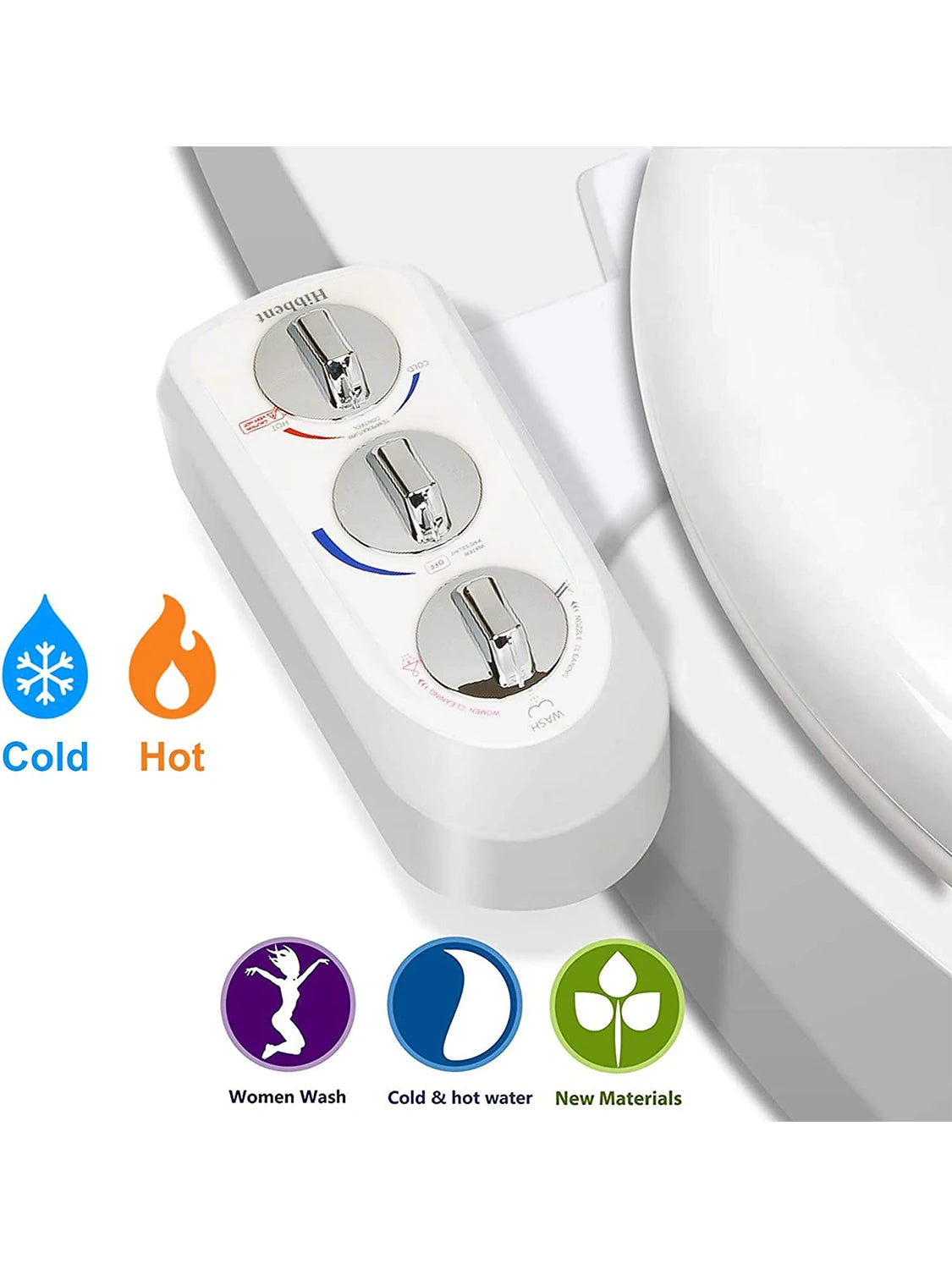 Toilet Seat Bidet Self Cleaning Dual Nozzle Non Electric