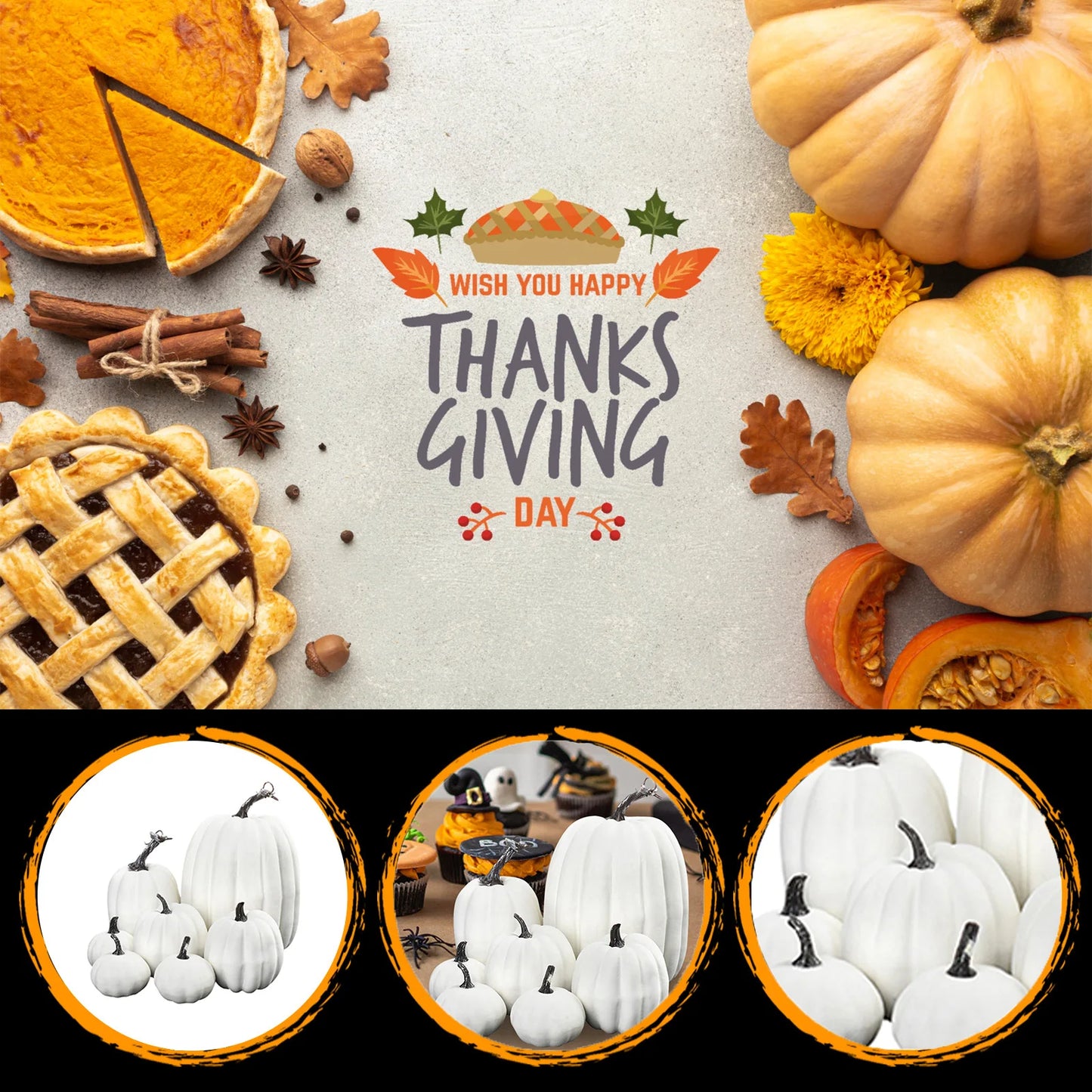 Simulation Pumpkin Ornaments Set Handicraft Pumpkin Shape Ornaments for Living Room Cabinet Decoration