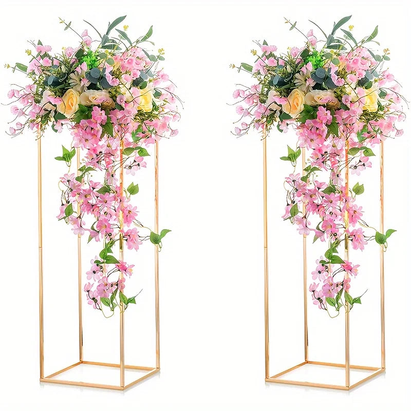 2/10 Pieces Gold Metal Vase, Table Vase, Home Event Decoration Tall Flower Stand, Party Wedding Reception, Halloween Christmas