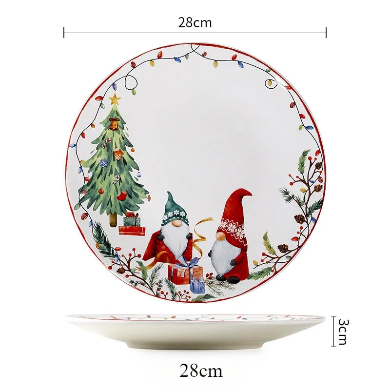 Creative Christmas Ceramic Dinner Plate Santa Claus