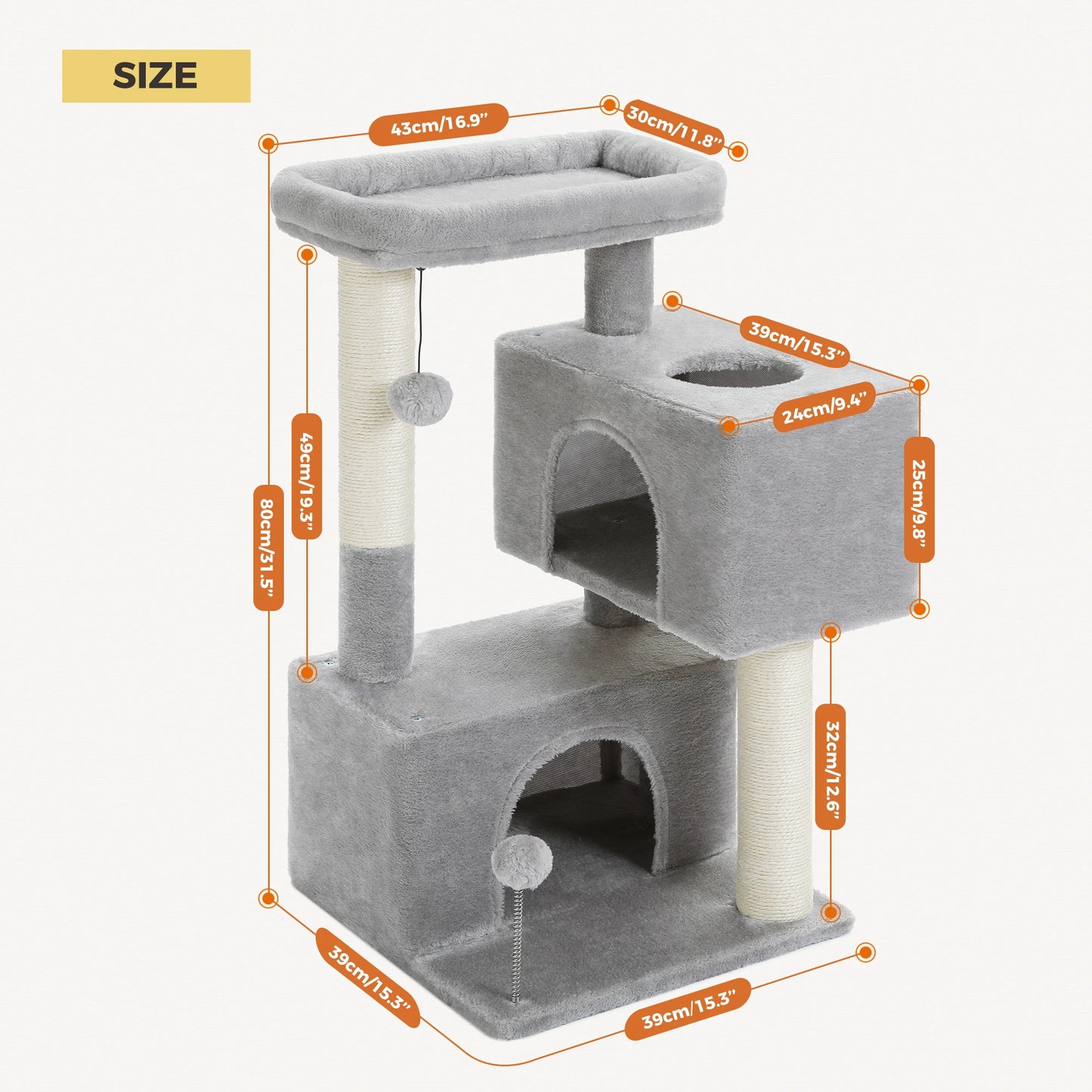 Luxury Multi-Level Cat Tree with Spacious Condos and Toys