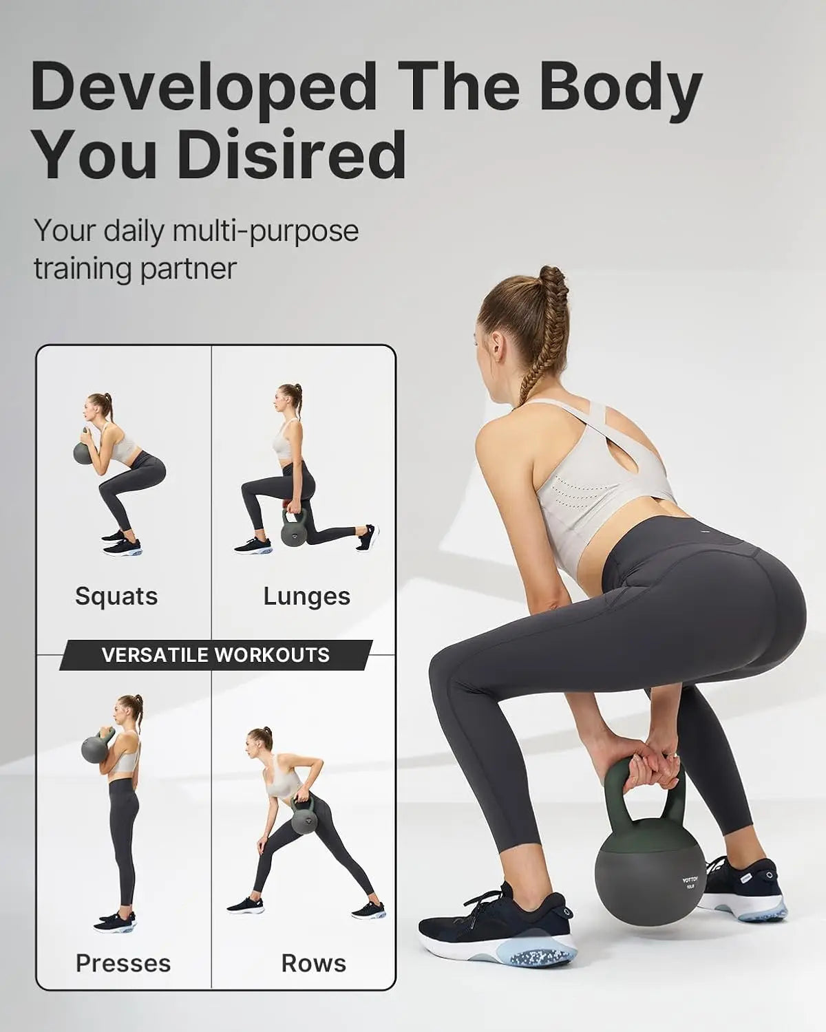 Soft Kettlebell, Set for Strength Training Kettlebells & Home Workouts, Soft-Sided Cushioned Base, Wide-Handle