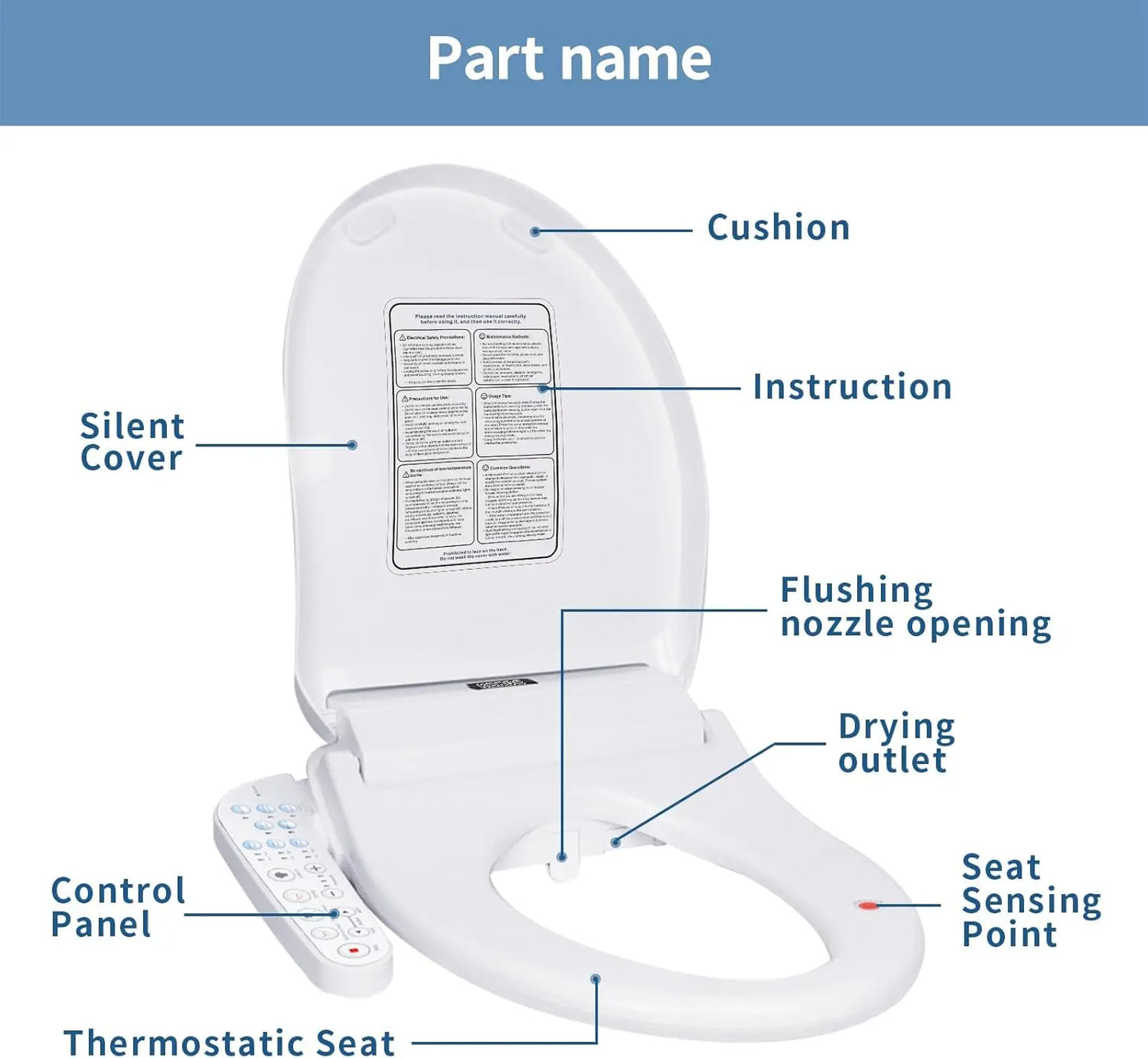 P30L Electric Bidet Toilet Seat With Warm Water Cleaning
