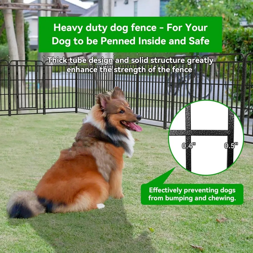 Dog Playpen Outdoor 12 Panels Heavy Duty Dog Fence 40" Height with Thick Pipe Anti-Rust with Doors Portable