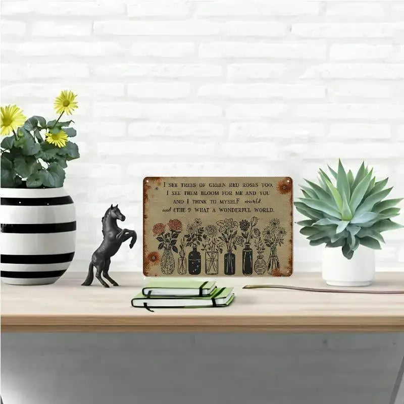 Farmhouse Retro Tin Painting For Home Office Decor Ideas