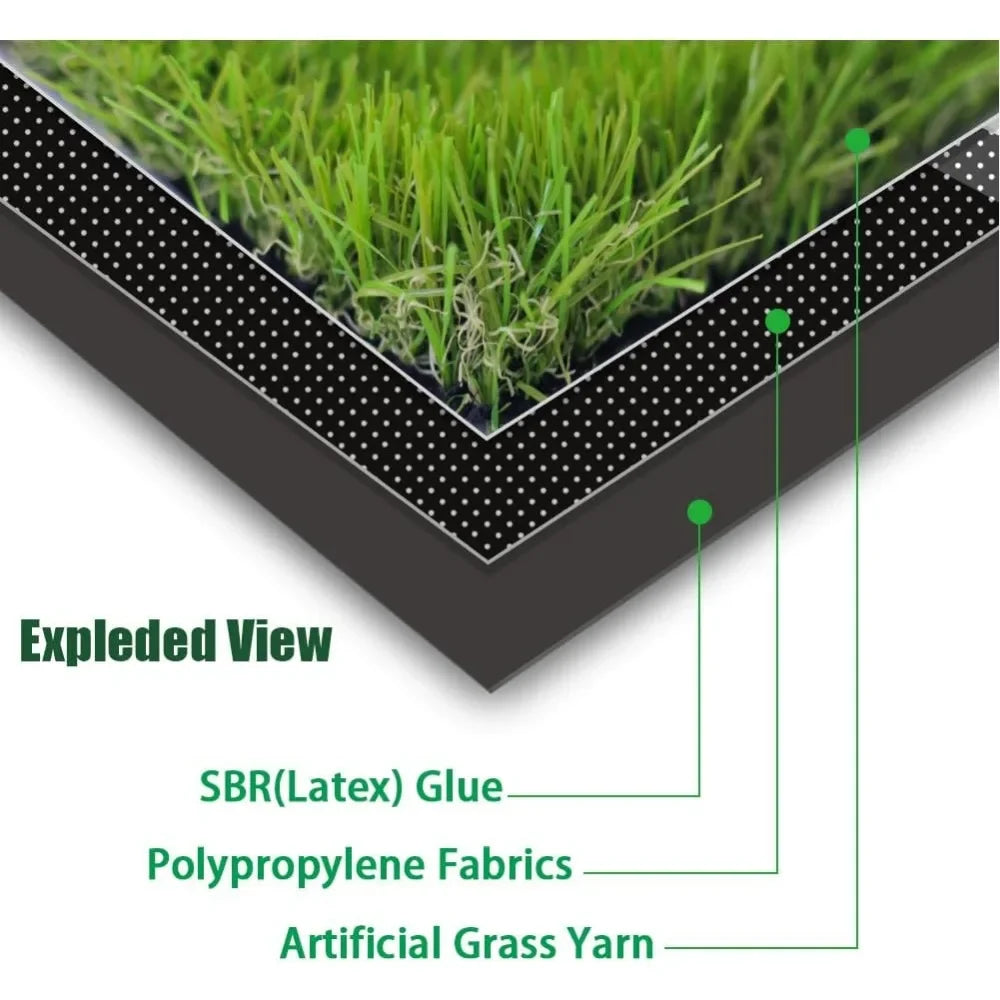 Artificial Grass Outdoor Rug, Realistic Fake Synthetic Grass Carpet, 35mm Thick Indoor Outdoor Grass Lawn Rugs Landscape