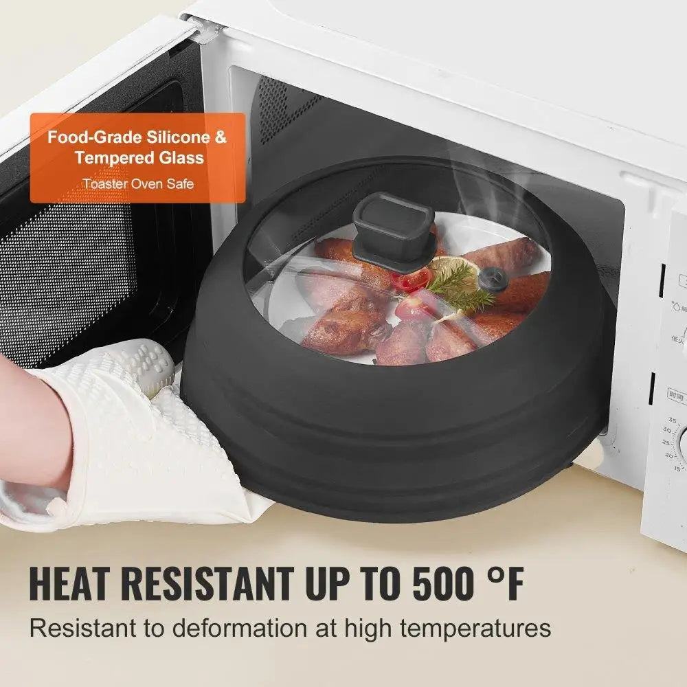 Microwave Splatter Cover Mat 10.8 Inch Collapsible Heat Resistant Lid