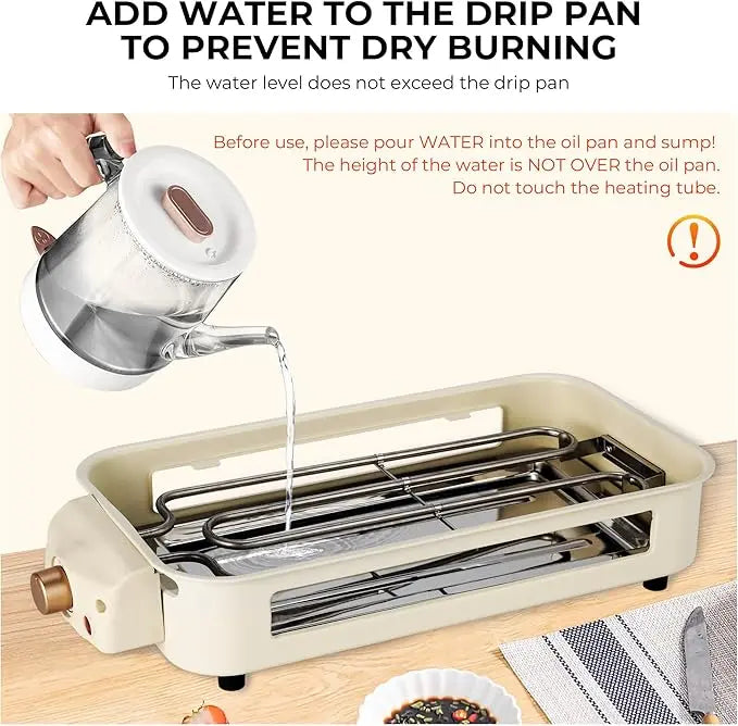 Electric Smoke Free Indoor Barbecue Grill Detachable Board