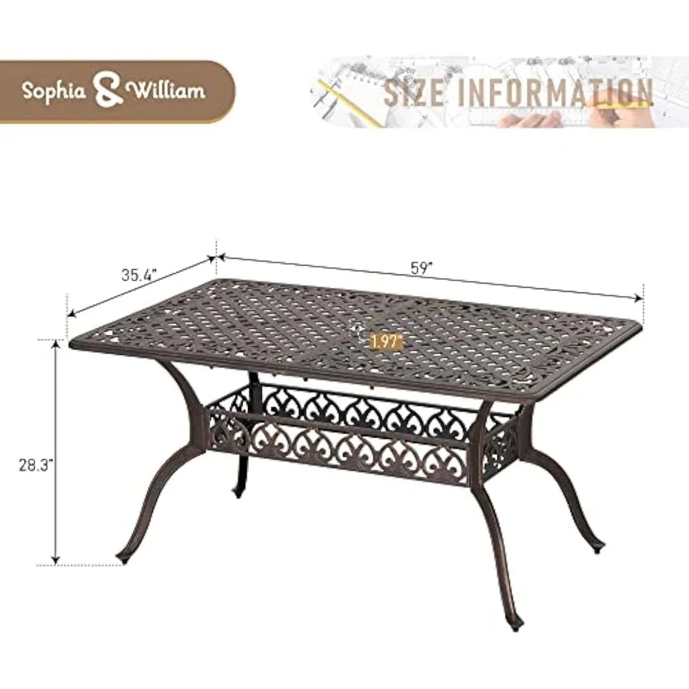 Sophia and William Outdoor Dining Table for Six People