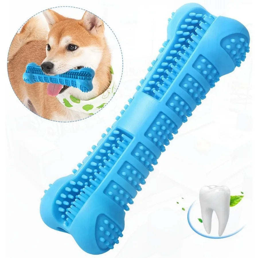 Chew Toy Stick Dog Toothbrush with Toothpaste Reservoir Natural Rubber Dog Dental Chews Care Dog Toys Bone for Pet Teeth Cleani