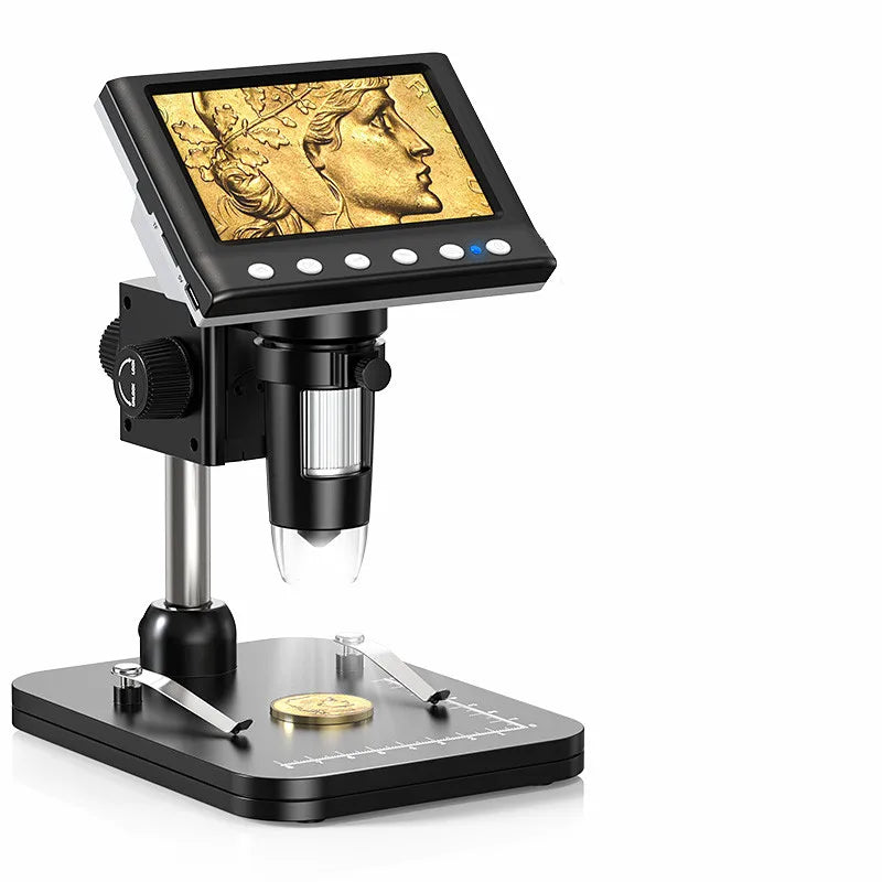 Hayve 4.3'' Digital Microscope 1000X Coin Microscope 1080P Video Microscope for Adult Soldering Microscope With 8 LEDs , PC View