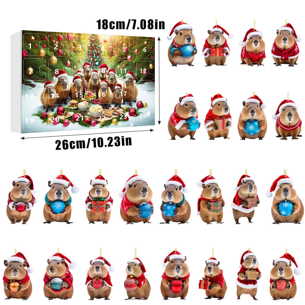 Capybara Advent Calendar 2024 Xmas Countdown Calendar Cute Capybara Christmas Ornaments Christmas Tree Ornaments Christmas Gifts