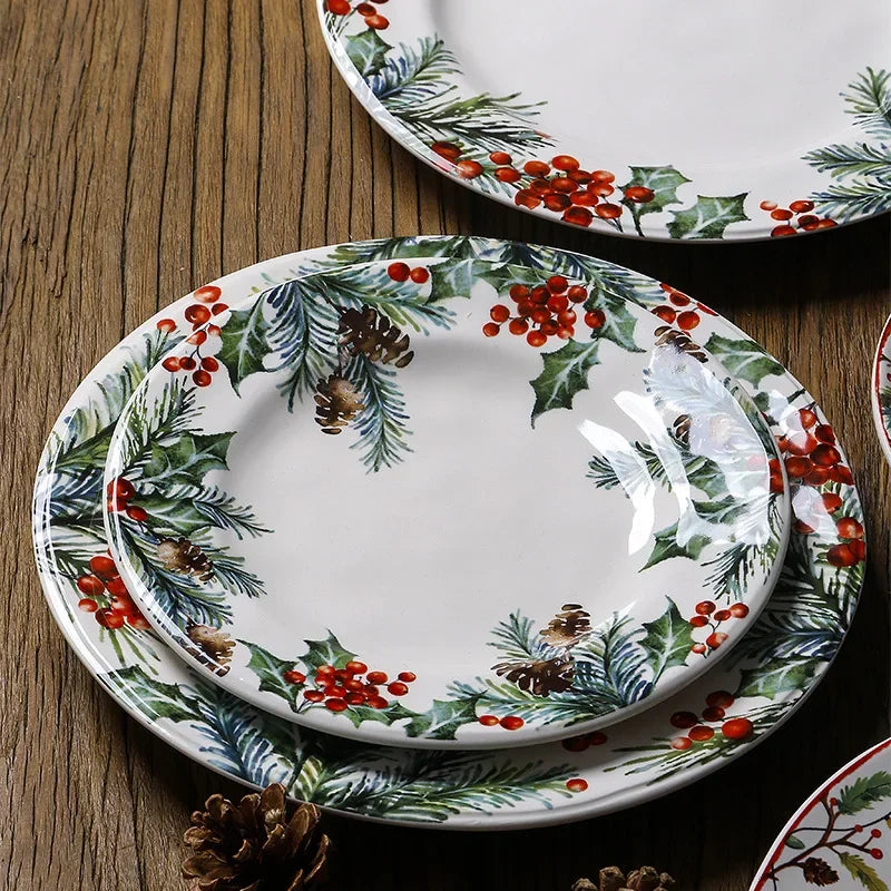 Creative Christmas Ceramic Dinner Plate Santa Claus