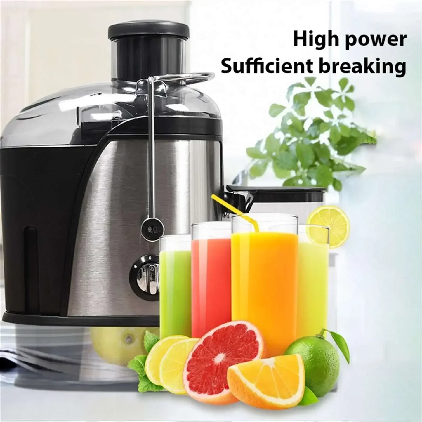 Stainless Steel Centrifugal Fresh Juice Machine Automatic Pulp Ejection 3inch with 2 Speeds Household Juice Separation Juicer